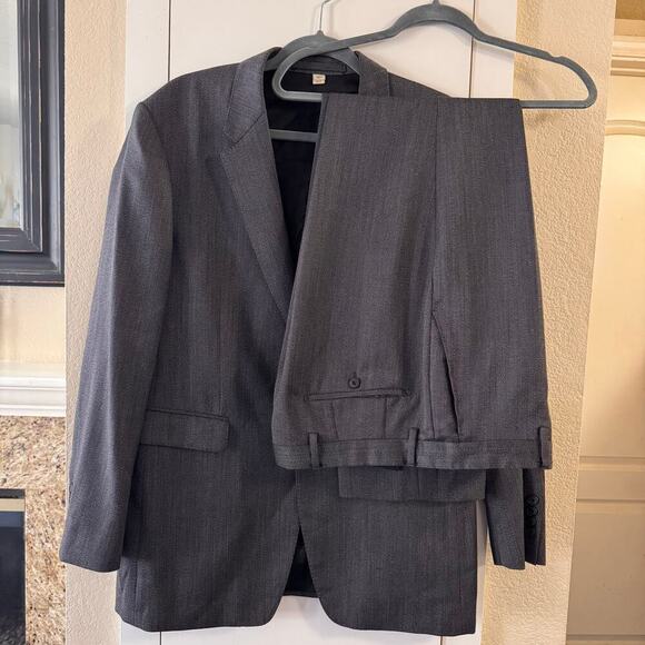 Burberry Millbank Travel Ababy Gray Textured Tailored Men’s Wool Suit Set 52R - Picture 3 of 16